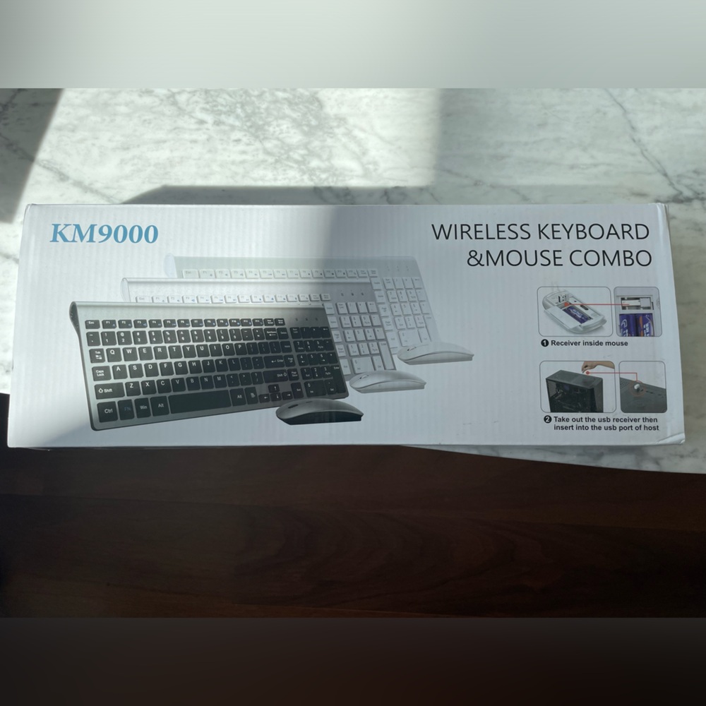Wireless Keyboard & Mouse Combo - Black and White